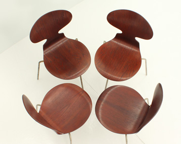 A SET OF FOUR EARLY ANT CHAIRS BY ARNE JACOBSEN