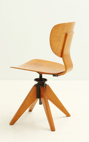 EARLY 1950s PLYWOOD OFFICE CHAIR