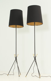 PAIR OF TRIPOD FLOOR LAMPS FROM 1950s