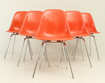 SET OF SIX DSX CHAIRS BY CHARLES AND RAY EAMES