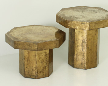PAIR OF OCTOGONAL SIDE TABLES BY RODOLFO DUBARRY