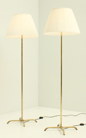 PAIR OF SWEDISH BRASS FLOOR LAMPS FROM 1940's