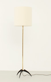BRASS AND LACQUERED METAL FLOOR LAMP FROM 1950's