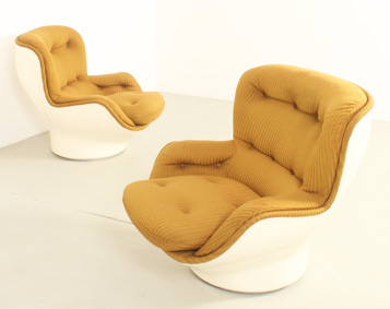 PAIR OF KARATE ARMCHAIRS BY MICHEL CADESTIN FOR AIRBORNE, FRANCE, 1970's