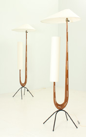 PAIR OF GIRAFE FLOOR LAMPS BY JEAN RISPAL