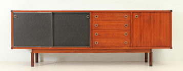 ITALIAN SIDEBOARD IN TEAK AND ROSEWOOD