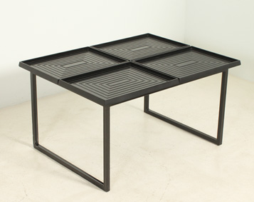 GEOMETRIC COFFEE TABLE WITH LOOSE TRAYS