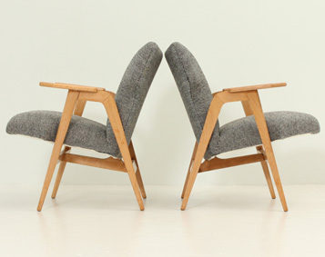 ROGER LANDAULT PAIR OF ARMCHAIRS, 1950's