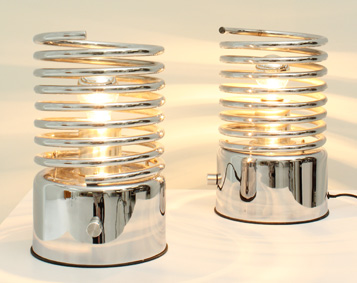 PAIR OF SPIRAL TABLE LAMPS FROM 1970's