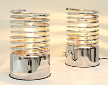 PAIR OF SPIRAL TABLE LAMPS FROM 1970's
