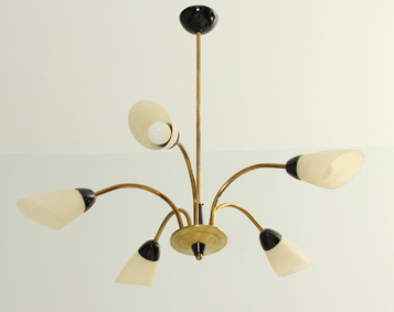 FIVE ARMS CHANDELIER FROM 1950's