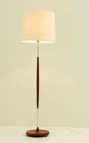 TEAK AND BRASS FLOOR LAMP FROM 1950's
