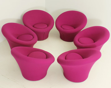 SIX MUSHROOMS CHAIRS BY PIERRE PAULIN