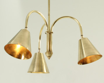 BRASS CEILING LAMP BY VALENTI, SPAIN, 1950's