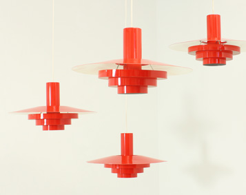 LARGE FALCON PENDANT LAMPS BY ANDREAS HANSEN FOR FOG & MORUP
