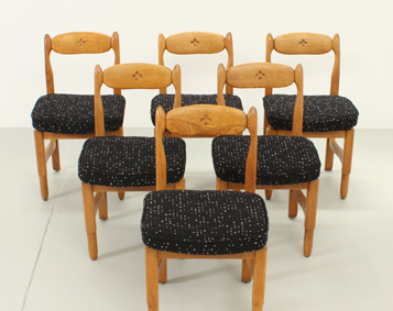 SET OF SIX LORRAINE DINING CHAIRS BY GUILLERME ET CHAMBRON