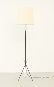 TRIPOD FLOOR LAMP WITH BRASS DETAILS, SPAIN 1950's