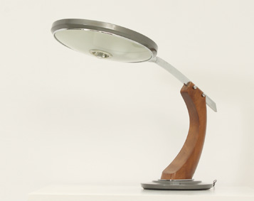 GREY PRESIDENTE S/C TABLE LAMP BY FASE, SPAIN, 1960's