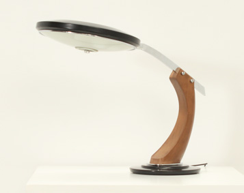 BLACK PRESIDENTE S/C TABLE LAMP BY FASE, SPAIN, 1960's