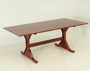 WALNUT WOOD DINING TABLE BY GIANFRANCO FRATTINI FOR BERNINI