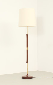 DANISH FLOOR LAMP IN TEAK WOOD AND BRASS, 1950's