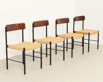 SET OF FOUR CHAIRS BY E. CASAS, SPAIN, 1961