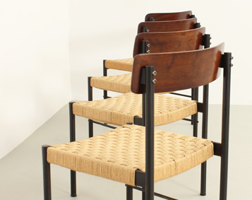 FOUR CHAIRS BY E. CASAS, SPAIN, 1961