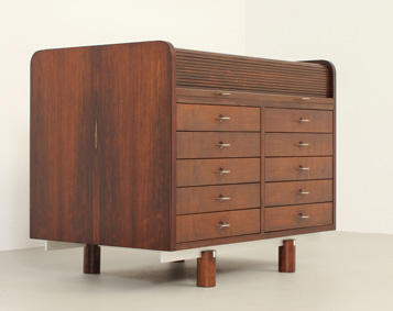 GIANFRANCO FRATTINI ROSEWOOD 804 DESK FOR BERNINI