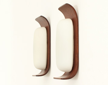 PAIR OF TEAK WOOD SCONCES BY GOFFREDO REGGIANI, 1960's