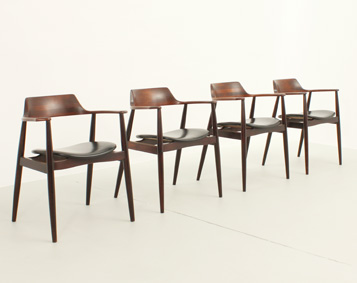 SET OF FOUR DINNING CHAIRS BY AG, SPAIN, 1960's