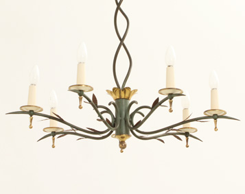 LARGE CHANDELIER BY STILNOVO, ITALY, 1940's