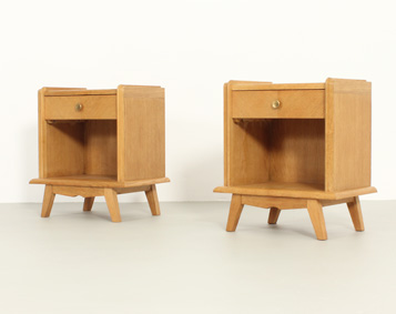 FRENCH OAK NIGHTSTANDS IN THE STYLE OF SUZANNE GUIGUICHON, 1940's