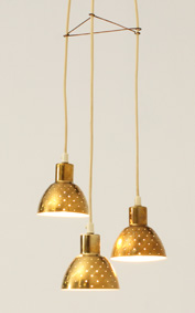 FLORA TRIPLE PENDANT LAMP BY HANS-AGNE JAKOBSSON, SWEDEN, 1960's