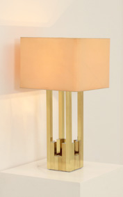 LARGE LUMICA BRASS TABLE LAMP, SPAIN, 1970's