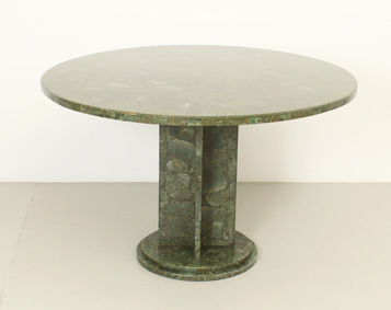 GREEN MARBLE MOSAIC DINNING TABLE FROM 1970's