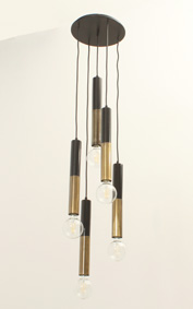 LARGE CASCADE CHANDELIER WITH FIVE LIGHTS FROM 1960's