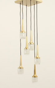 LARGE CASCADE CHANDELIER WITH SIX LIGHTS BY STAFF, GERMANY, 1960's