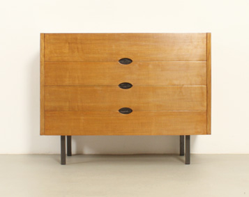 CHEST OF DRAWERS BY JOSEPH-ANDRE MOTTE IN OAK WOOD, FRANCE, 1960's
