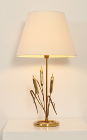 BRASS TABLE LAMP WITH WHEAT SPIKES FROM 1970's, ITALY