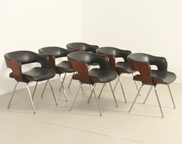 SET OF SIX OXFORD CHAIRS BY MARTIN GRIERSON FOR ARFLEX, 1963