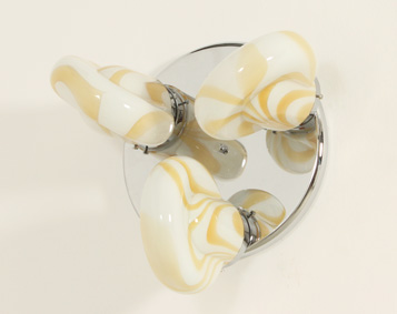 ITALIAN FLUSH MOUNT WITH MAZZEGA GLASS PIECES, 1970's
