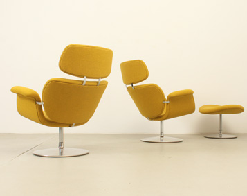 BIG TULIP CHAIRS AND OTTOMAN BY PIERRE  PAULIN FOR ARTIFORT