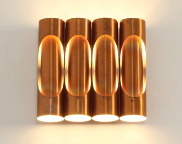 TUBULAR COPPER SCONCE, SPAIN, 1960's