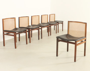 SET OF SIX CHAIRS BY TITO AGNOLI FOR LA LINEA, ITALY, 1957
