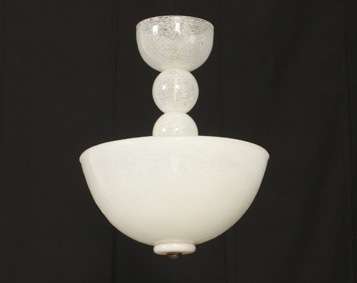 CEILING LAMP BY BAROVIER & TOSO IN PULEGOSO MURANO GLASS, ITALY, 1940's