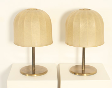 PAIR OF TABLE LAMPS WITH COCOON SHADES FROM 1970's