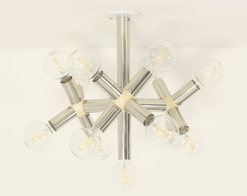 ATOMIC CHANDELIER BY TRIX AND ROBERT HAUSSMANN FOR SWISS LAMPS INTERNATIONAL, 1965