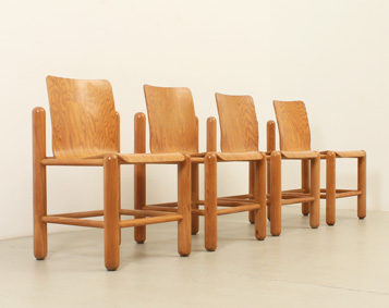SET OF FOUR DINING CHAIRS BY KNUD FRIIS & ELMAR MOLTKE NIELSEN, DENMARK, 1970's