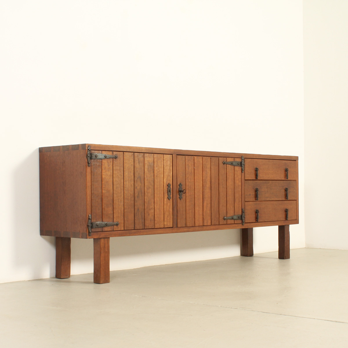BRUTALIST SIDEBOARD WITH DECOR À LA GOUGE IN THE STYLE OF JEAN TOURET, FRANCE